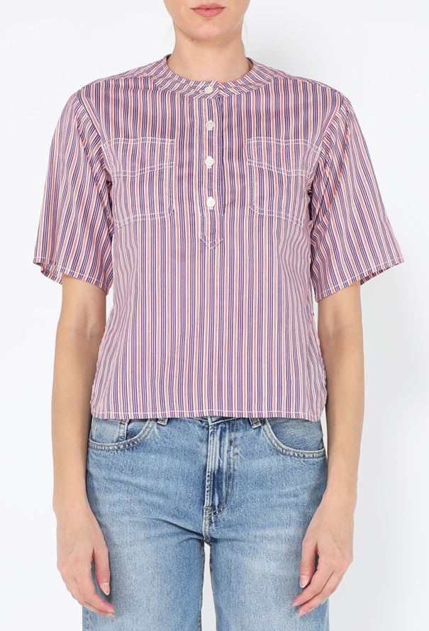 Oscar De La Renta Striped Prairie Top, 1970s - 1