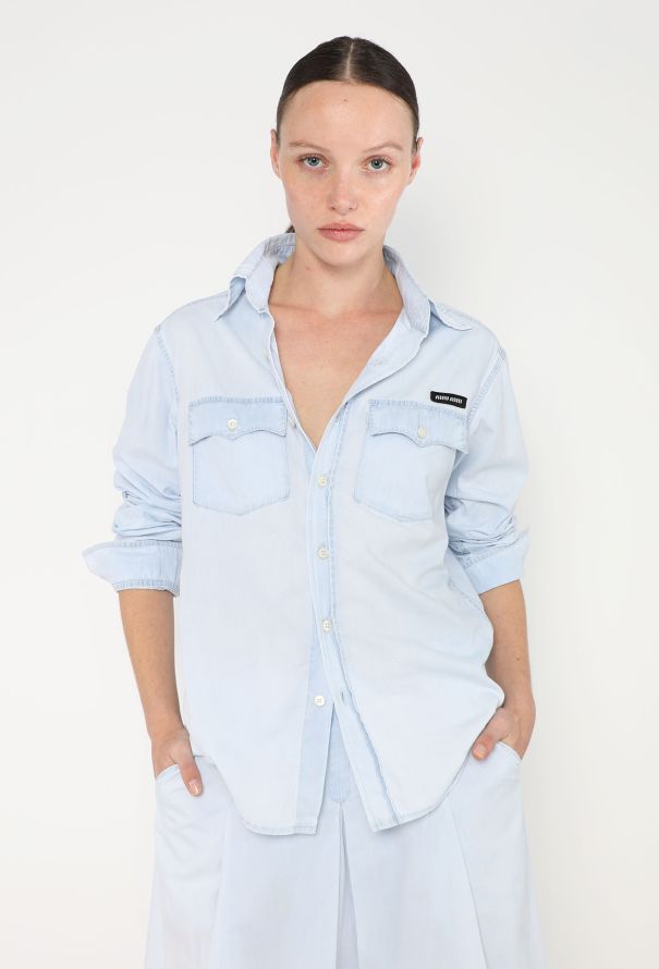 Miu Miu 2023 Western Cotton Shirt - 1 Miu Miu 2023 Western Cotton Shirt - 1