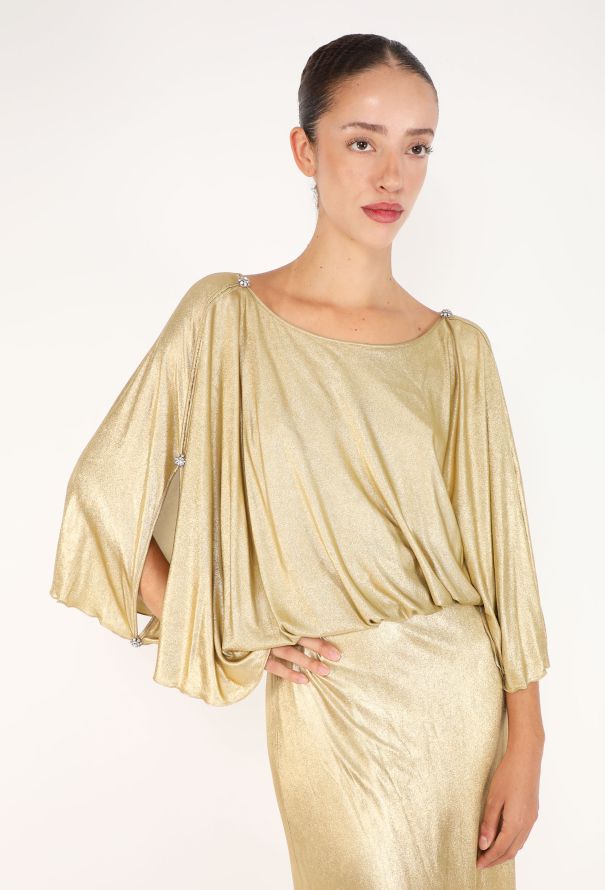 Gucci Metallic Lurex Capelet Gown, 2023 - 2