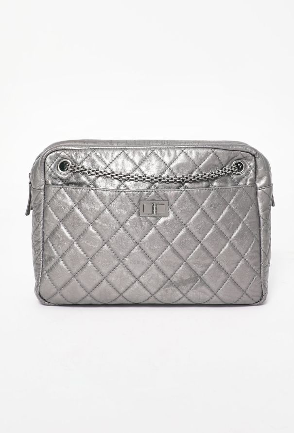 Chanel Silver 2.55 Jumbo Camera Bag - 1