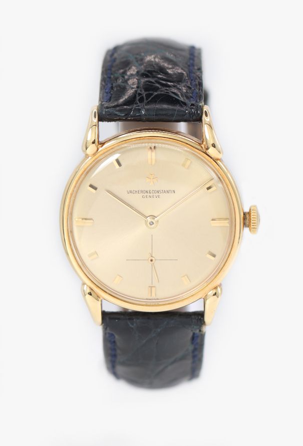 Vacheron Constantin Rare 1960s Cow Horn Lugs 18k Yellow Gold Watch - 1