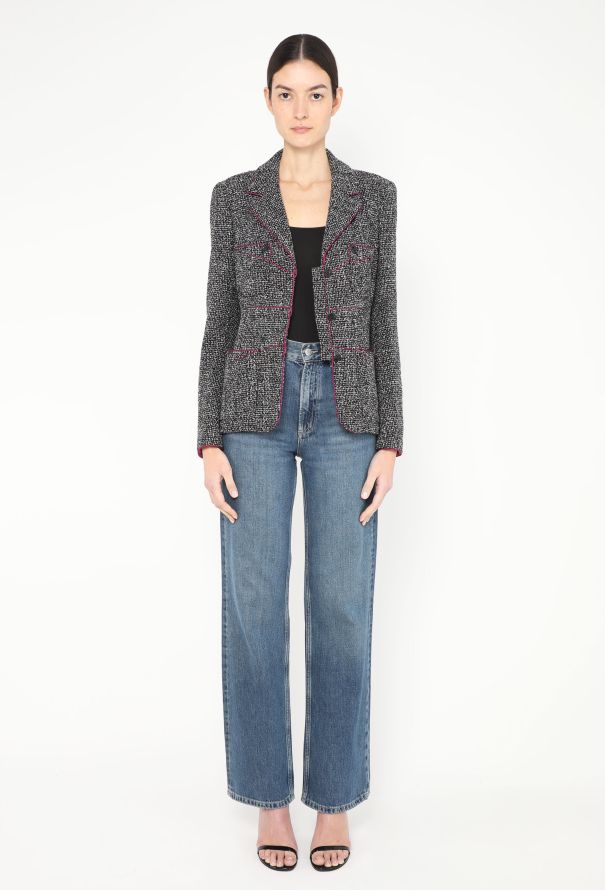 Chanel Silk Trim Tweed 'CC' Jacket - 3 Chanel Silk Trim Tweed 'CC' Jacket - 3
