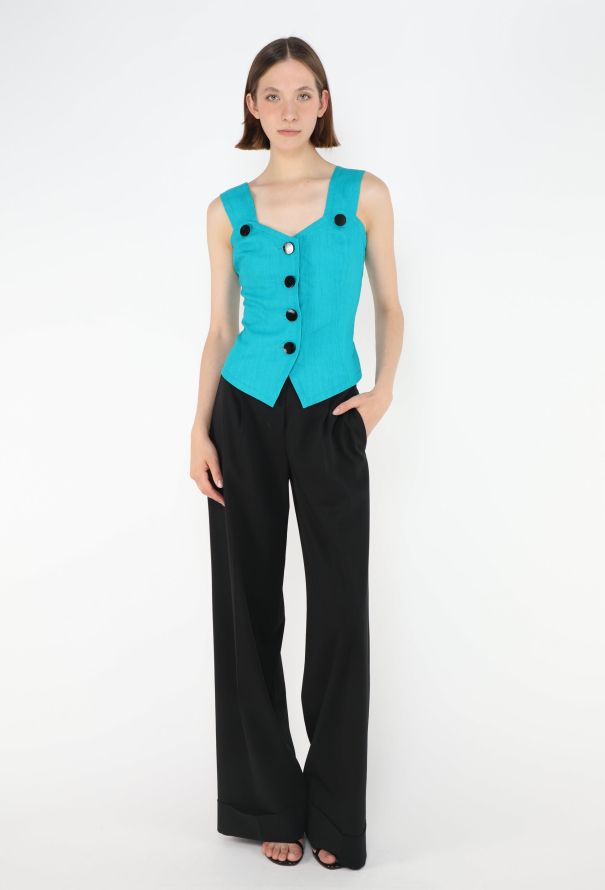 Saint Laurent '90s Linen Bustier Top - 2