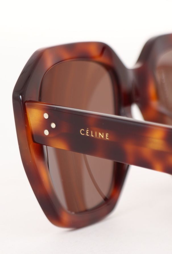 Céline Sculpted Tortoiseshell Sunglasses - 6