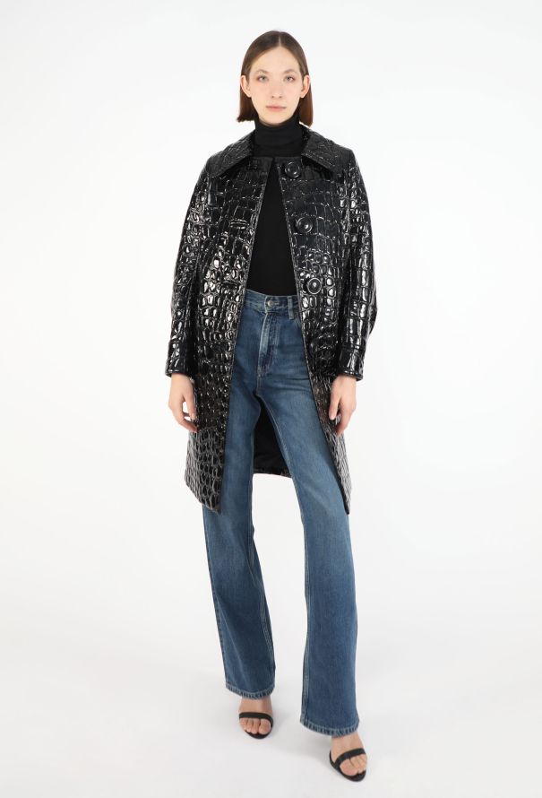 Miu Miu F/W 2015 Embossed Patent Coat - 5