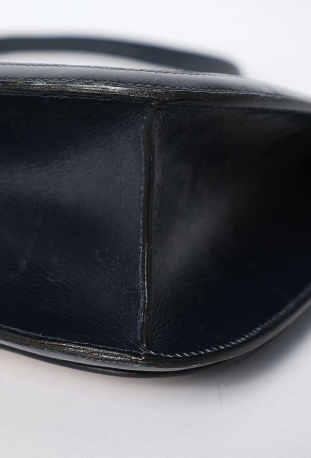 Hermès RARE '70s Toile H & Navy Box Malle Poste Bag - 7