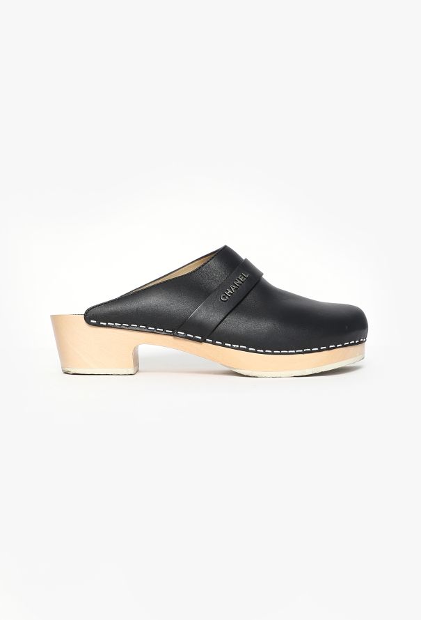 Chanel 2012 Leather Platform Clogs - 1