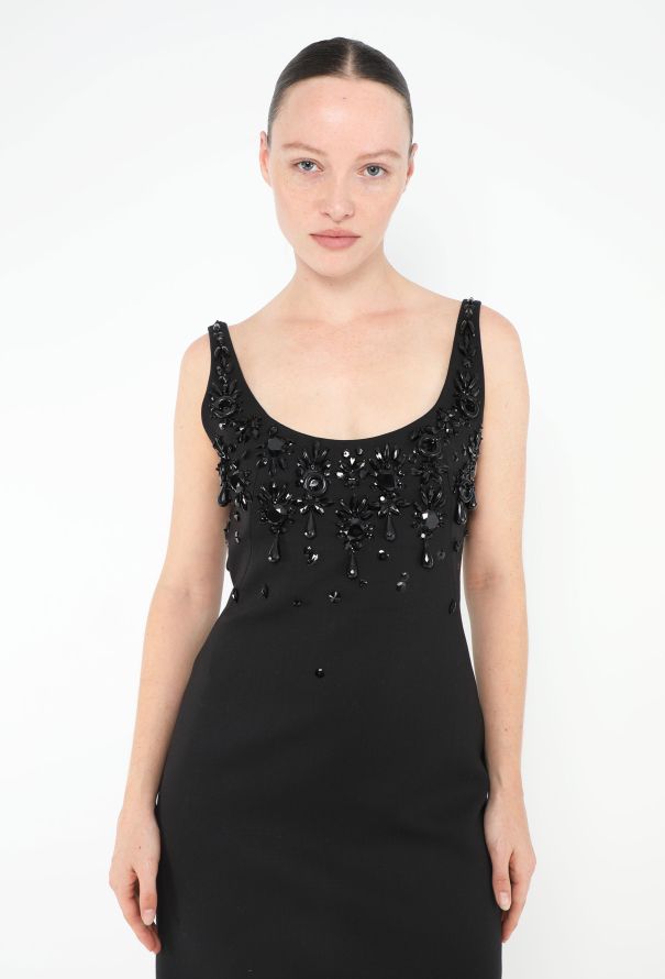 Miu Miu S/S 2022 Embellished Contrast Hem Dress - 4