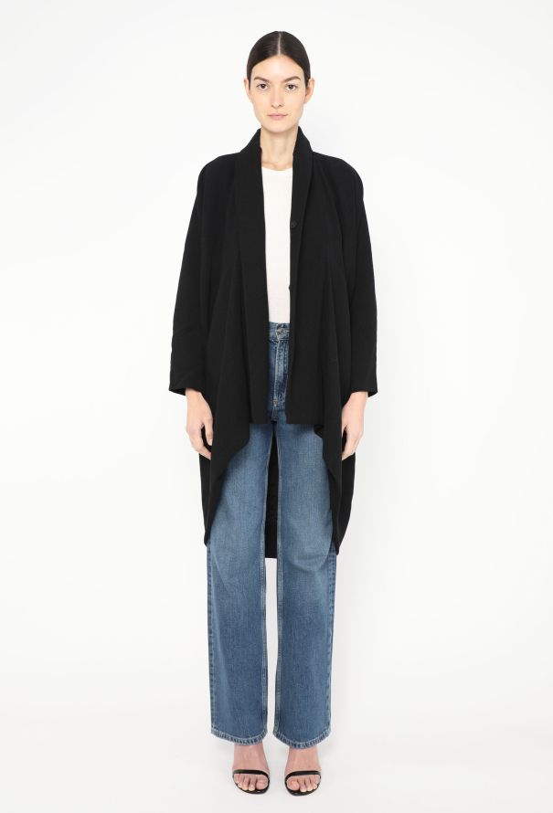 Rick Owens Draped Crêpe Shawl Coat - 3 Rick Owens Draped Crêpe Shawl Coat - 3