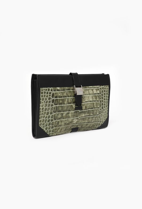 Balenciaga Crocodile Embossed Clutch - 3 Balenciaga Crocodile Embossed Clutch - 3