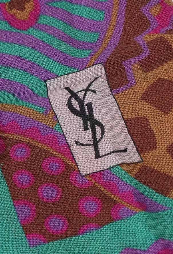 Saint Laurent Vintage Graphic Floral Scarf - 4 Saint Laurent Vintage Graphic Floral Scarf - 4