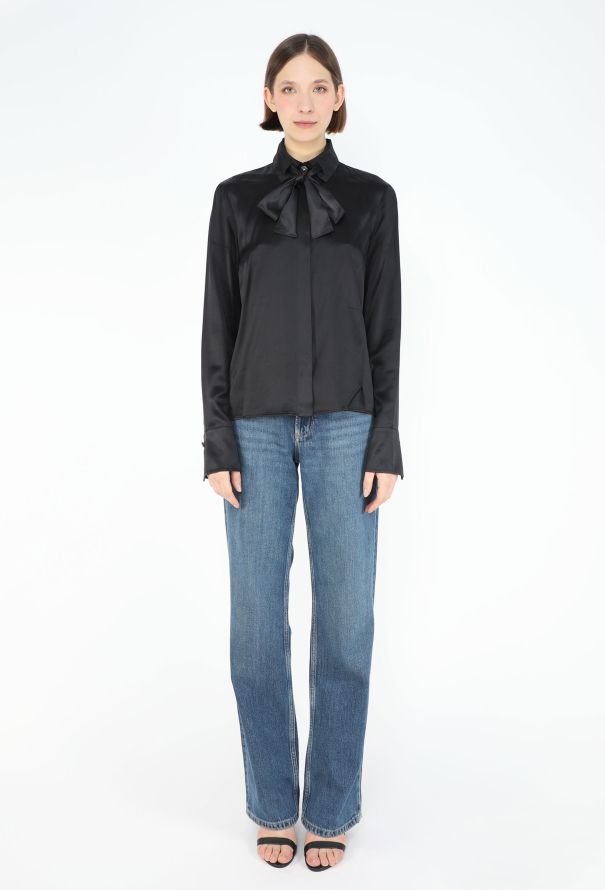 Chanel 2016 Silk Charmeuse Lavallière Blouse - 2