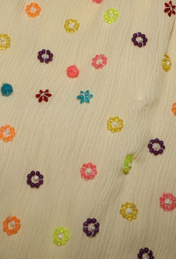 Comme des Garçons Floral Beaded Georgette Skirt - 10