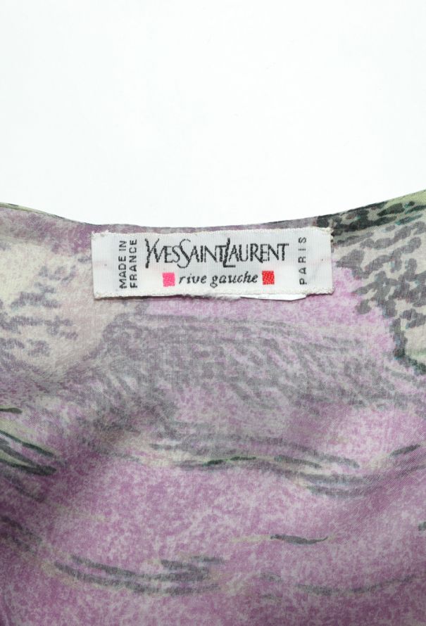 Saint Laurent Printed Chiffon Kaftan Dress, 1991 - 7