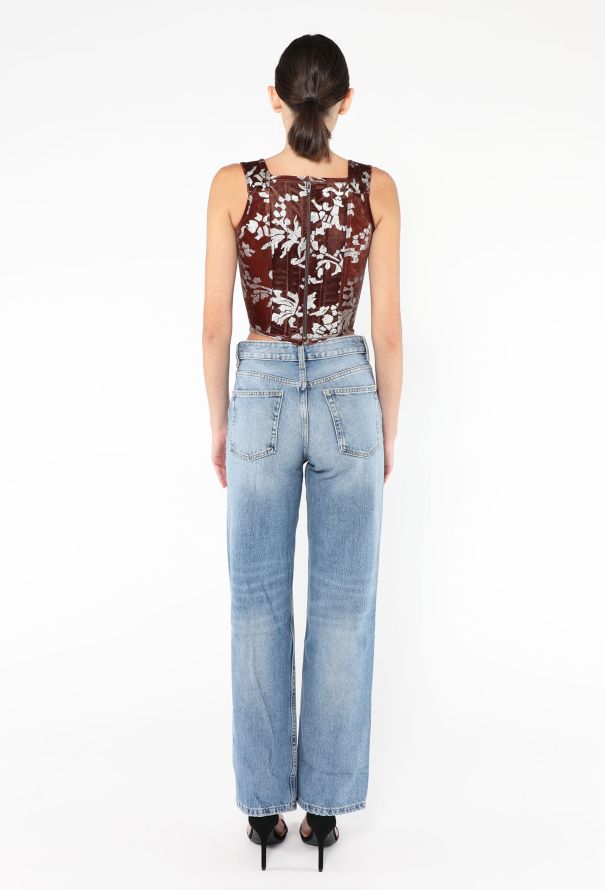 Vivienne Westwood RARE F/W 1990 Foiled Velvet Corset - 5