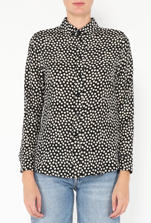 Saint Laurent 2021 Silk Polka Dot Blouse - 1