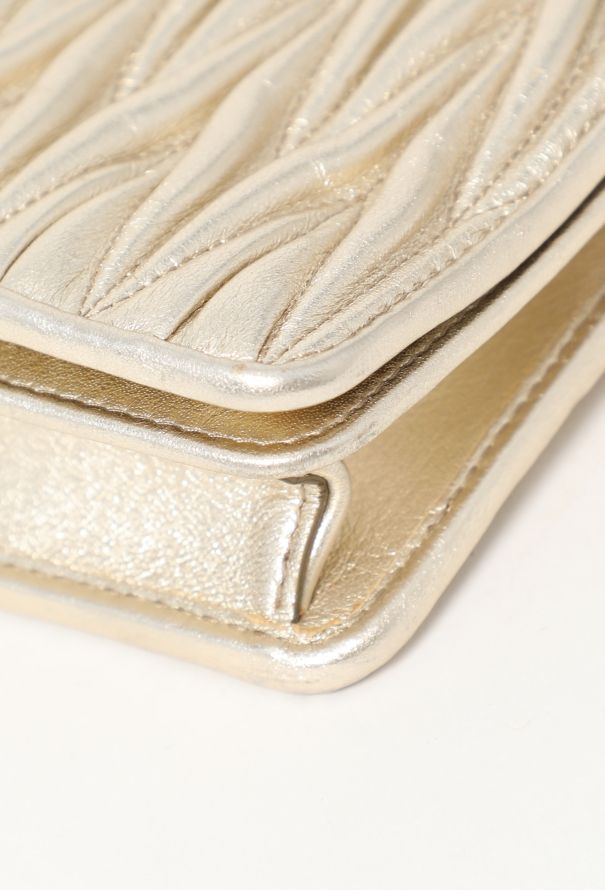 Miu Miu Gold Quilted Wallet On Chain - 7 Miu Miu Gold Quilted Wallet On Chain - 7