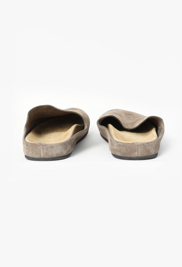 The Row Taupe Suede Hugo Mules - 5