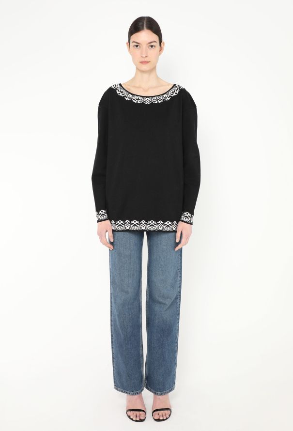 Alaïa S/S 1992 Graphic Trim Sweater - 3 Alaïa S/S 1992 Graphic Trim Sweater - 3