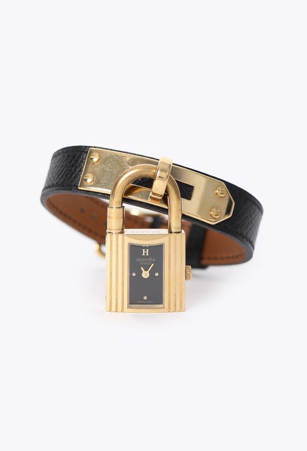Hermès Vintage 1995 Black Courchevel Kelly Watch - 1