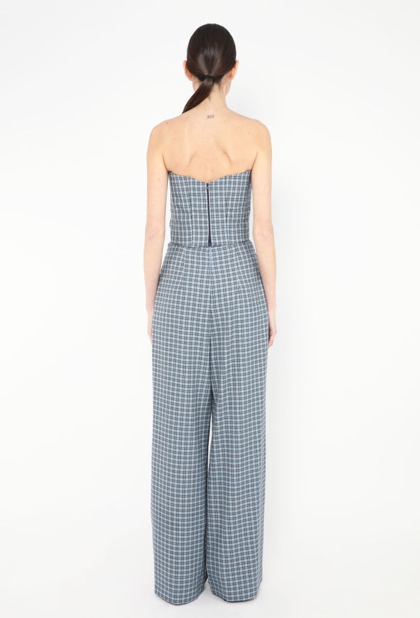 Rodarte Plaid Wide-Leg Bustier Ensemble - 6