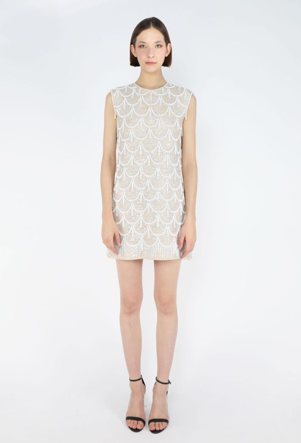 1960s Hand-Beaded Sequin Flapper Dress - 3