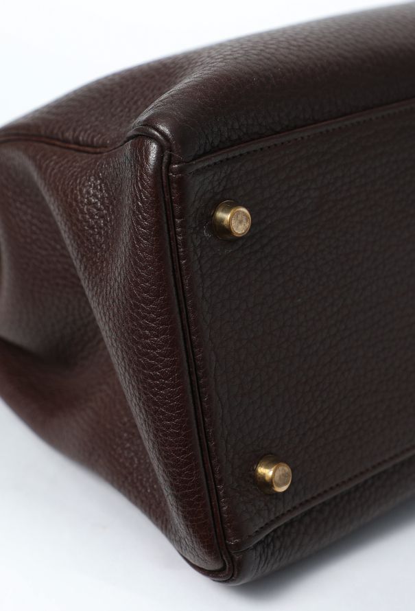 Hermès Vintage Marron Togo Kelly Retourné 35 - 10