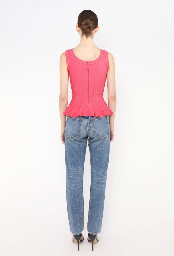 Alaïa Piqué Peplum Top - 4