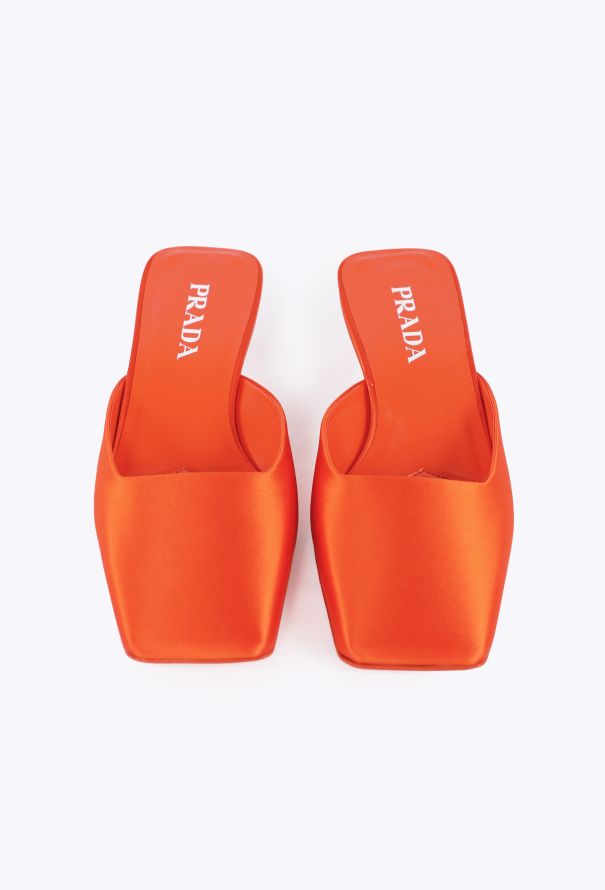 Prada Satin Angled Heel Mules, 2024 - 2