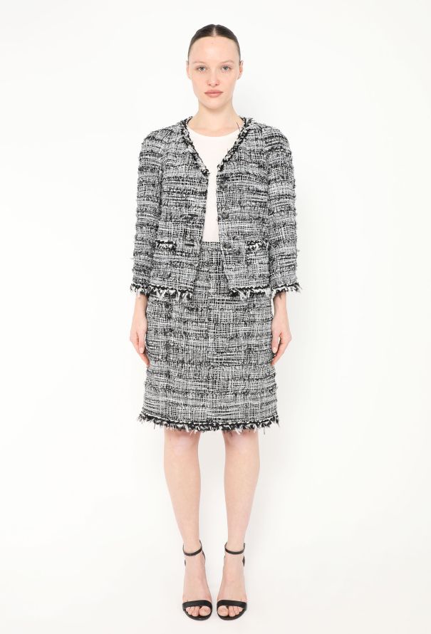 Chanel S/S 2011 Tweed Feather Trim Ensemble - 5