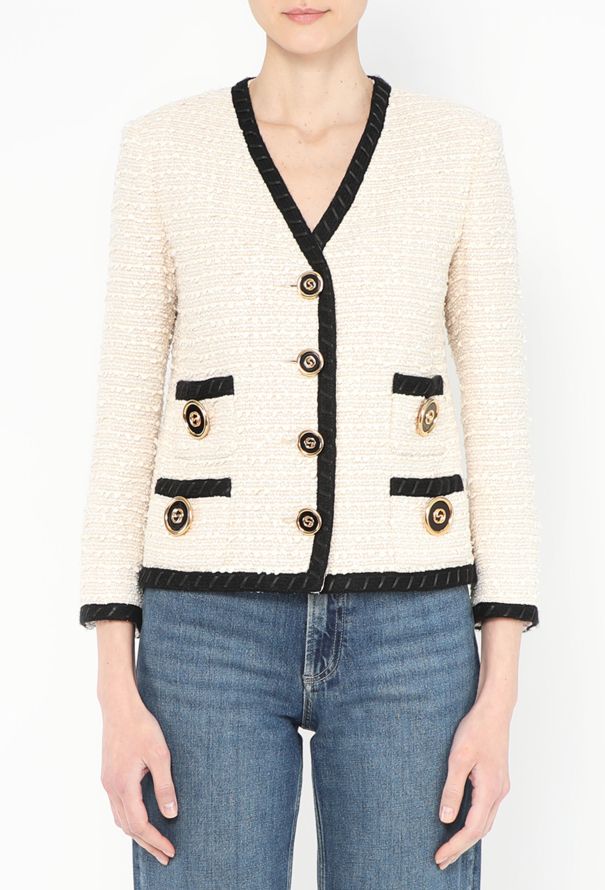 Gucci 2018 Tweed Emblem Jacket - 2