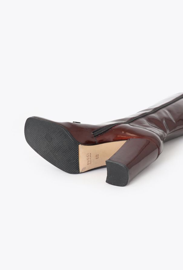 Gucci F/W 1995 Patent Horsebit Boots - 6