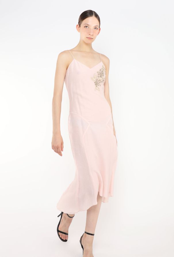 Chloé 2001 Embroidered Voile Slip Dress - 3