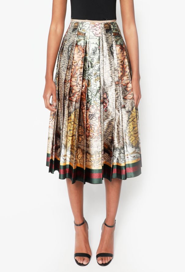 Gucci S/S 2016 'Carte de Tendre' Pleated Skirt - 3