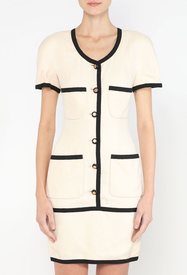 Chanel COLLECTOR S/S 1991 Bicolor 'CC' Dress - 4 Chanel COLLECTOR S/S 1991 Bicolor 'CC' Dress - 4