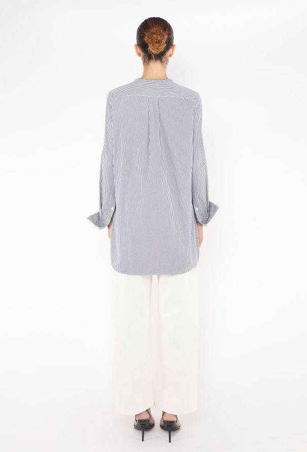Céline Pinstripe Bib Tunic Shirt - 4 Céline Pinstripe Bib Tunic Shirt - 4