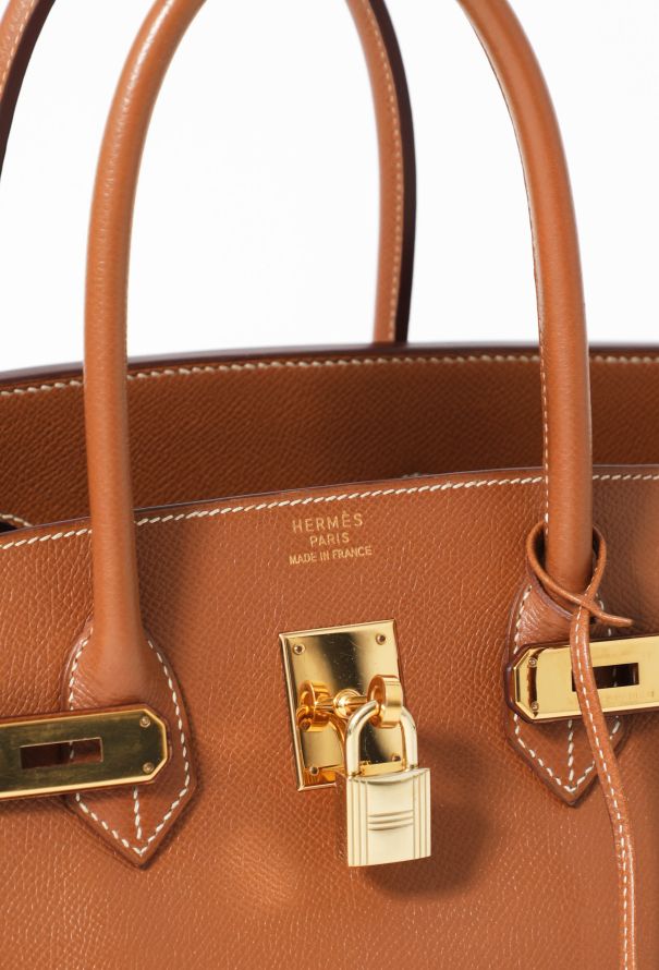 Hermes Birkin Bag, Kraft, 35cm, with Gold - Bags of Luxury