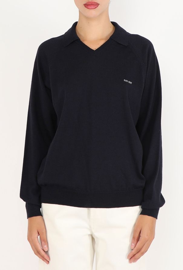 Miu Miu Logo Polo Sweater, S/S 2026 - 1