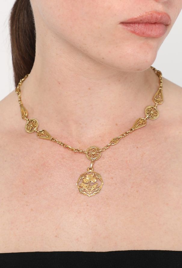 Vintage Fine Jewelry Antique 18k Yellow Gold Un Peu Beaucoup Necklace - 2 Vintage Fine Jewelry Antique 18k Yellow Gold Un Peu Beaucoup Necklace - 2