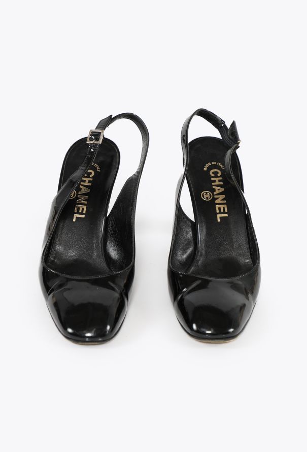 Chanel '90s Patent Leather Slingbacks - 3