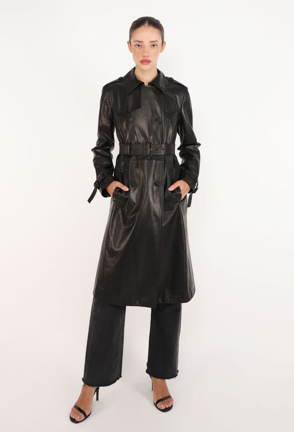 Prada Lambskin Belted Trench Coat - 4