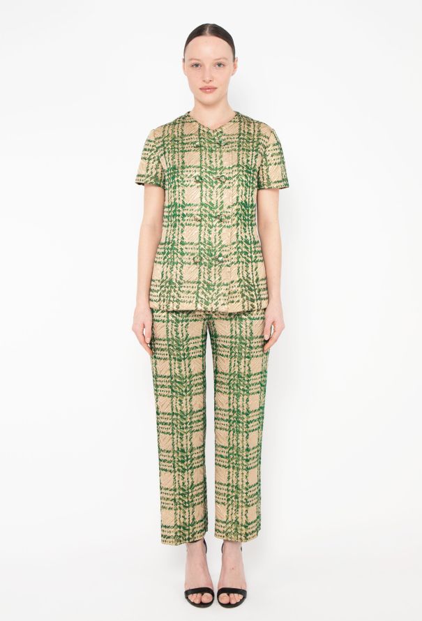 1960s Metallic Jacquard Ensemble - 1
