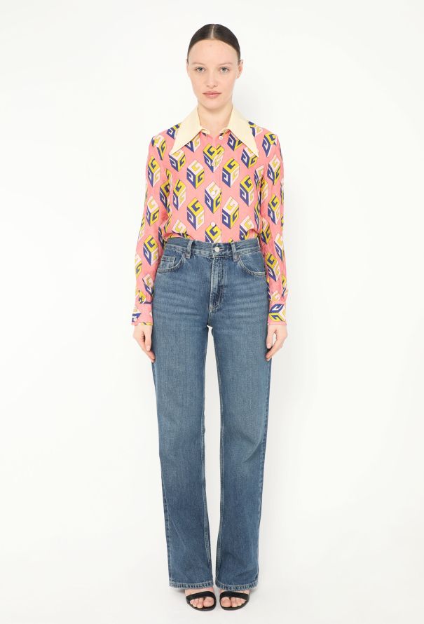 Gucci S/S 2017 Silk Jacquard 'GG' Shirt - 2 Gucci S/S 2017 Silk Jacquard 'GG' Shirt - 2