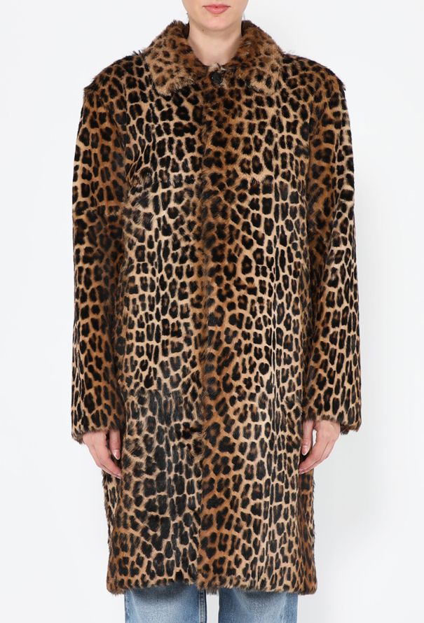 Saint Laurent Cheetah Print Fur-Effect Peacoat, 2025 - 5