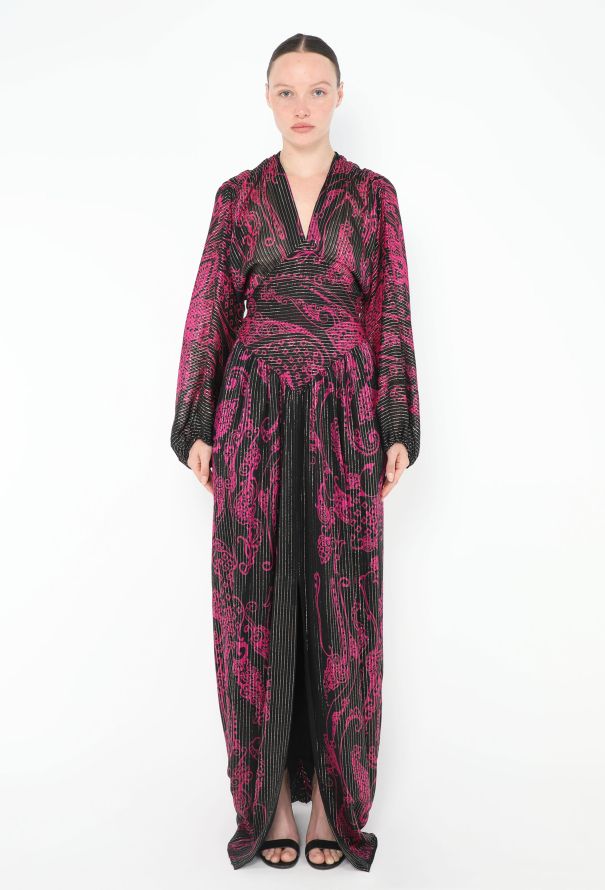 Lanvin '70s Draped Lamé Tulip Dress - 1
