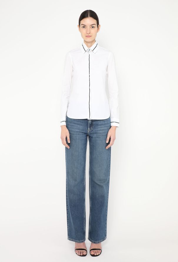 Balenciaga S/S 2007 Patent Trim Cotton Shirt - 3