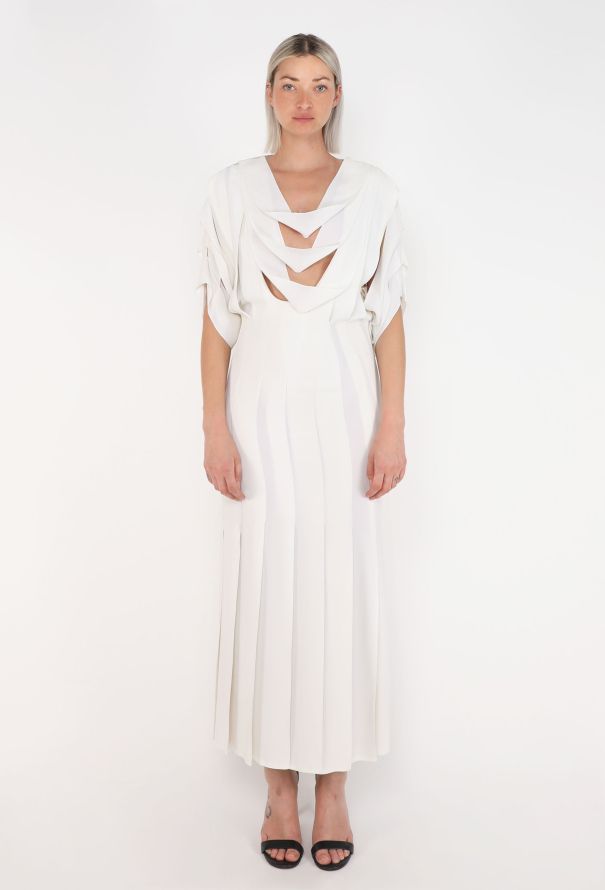 Thierry Mugler Pleated Décolleté Crêpe Dress, 1989 - 1