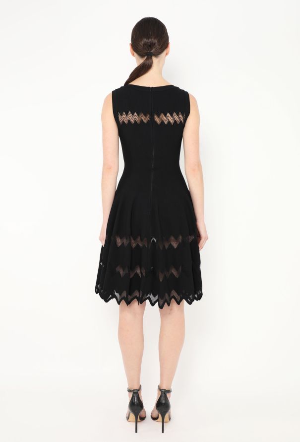 Alaïa Chevron Lace Skater Dress - 4 Alaïa Chevron Lace Skater Dress - 4