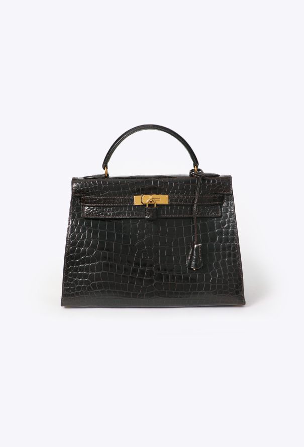 Hermès Ébène Porosus Kelly Sellier 32 - 3