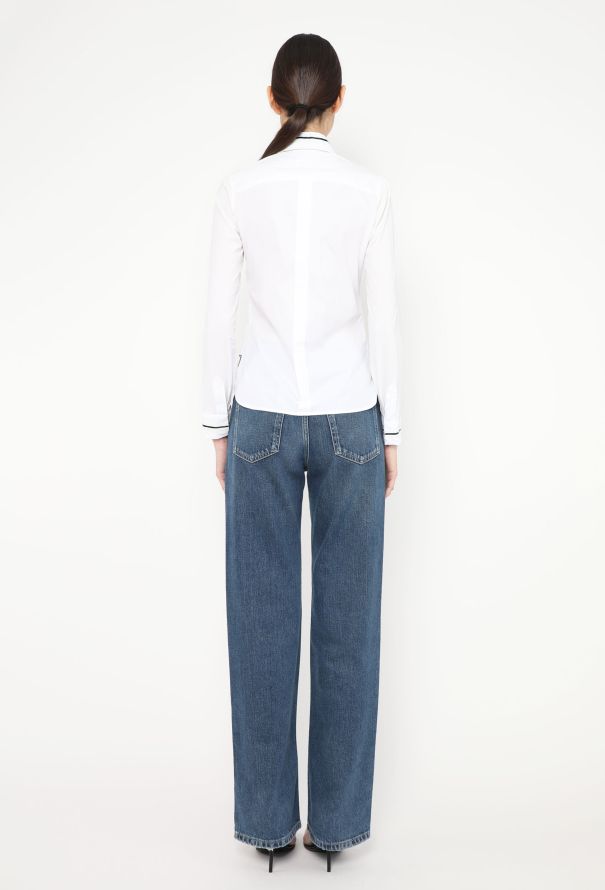 Balenciaga S/S 2007 Patent Trim Cotton Shirt - 5